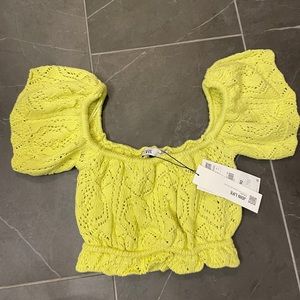 Zara crop off the shoulder top